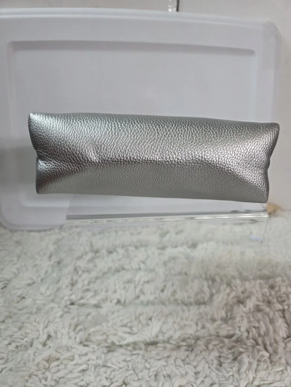 Obagi Silver Metallic Cosmetic Case Bag